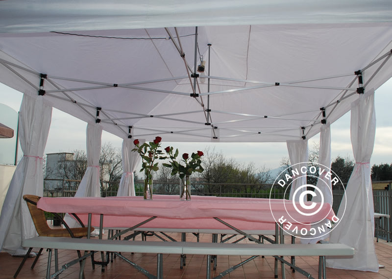 Rideaux pour FleXtents, Blanc, 2 pcs.