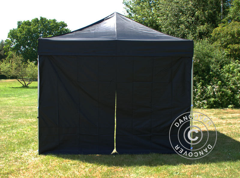 Seitenwand mit Reißverschluss für FleXtents 2x2m, 2m, Schwarz