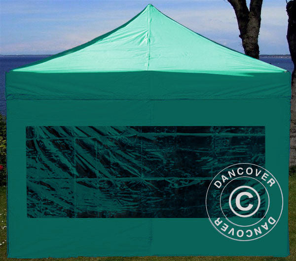 Seitenwand mit Panoramafenster für FleXtents, 3m, Grün