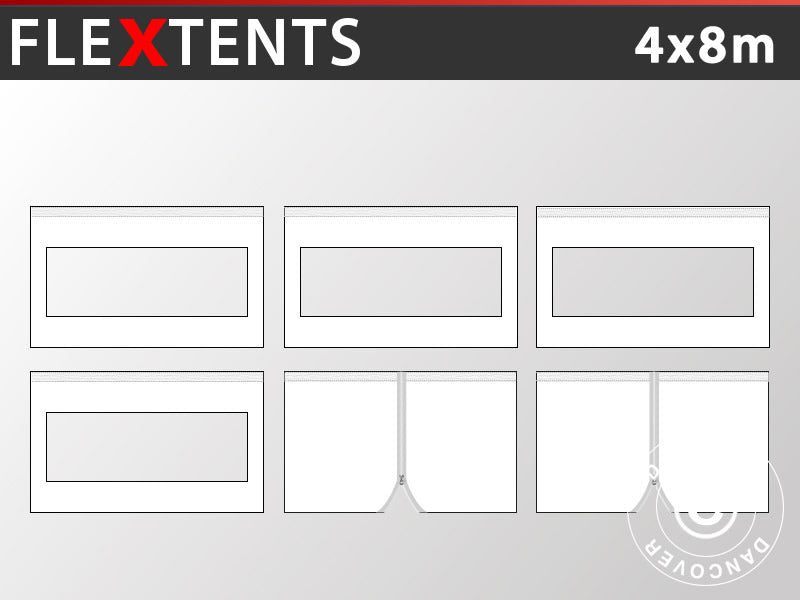Kit per il fianco del FleXtents 4x8m, Bianco