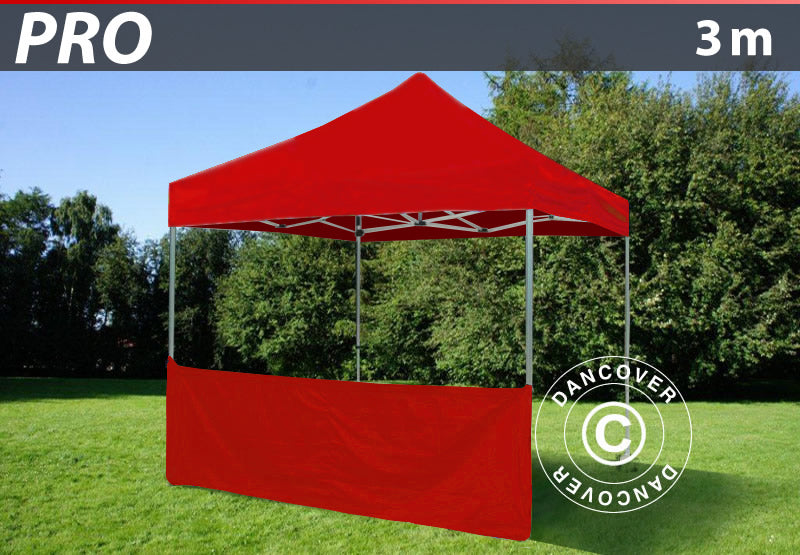 Halbe Seitenwand für FleXtents PRO, 3m, Rot