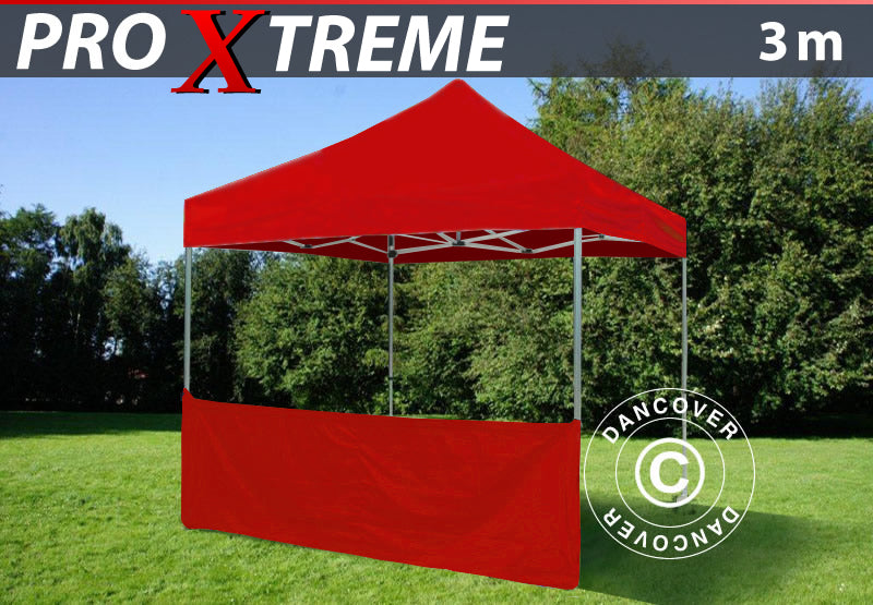 Demi paroi latérale pour FleXtents PRO Xtreme, 3m, Rouge