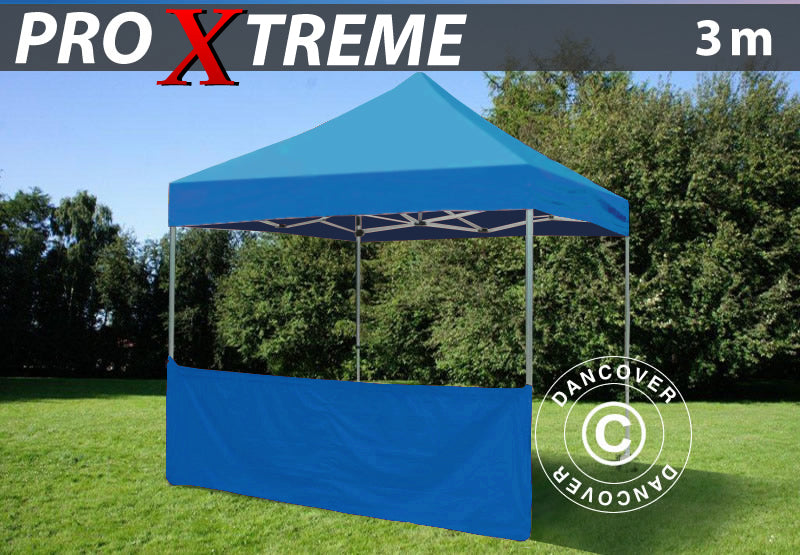 Halbe Seitenwand für FleXtents PRO Xtreme, 3m, Blau