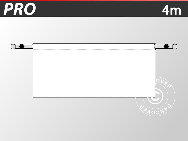 Mezza parete laterale per FleXtents PRO, 4m, Bianco