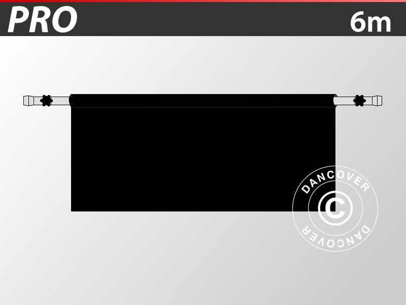 Halbe Seitenwand für FleXtents PRO, 6m, Schwarz