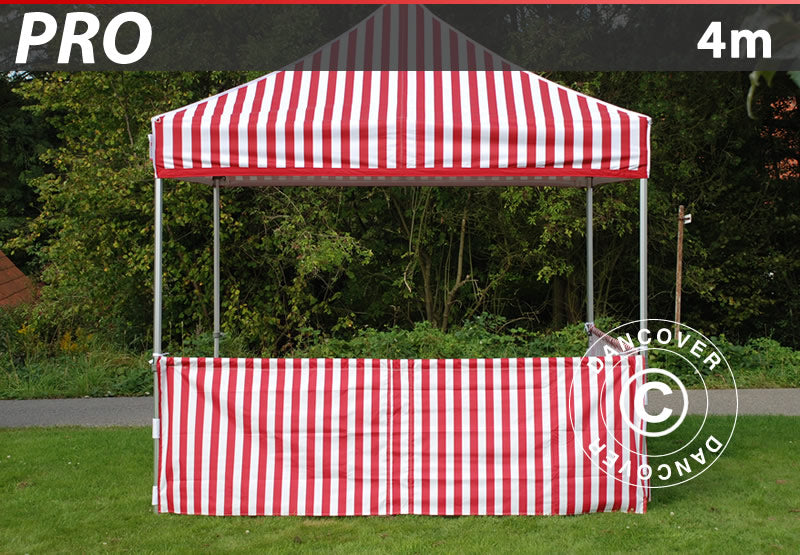 Halbe Seitenwand für FleXtents PRO, 4m, Gestreift