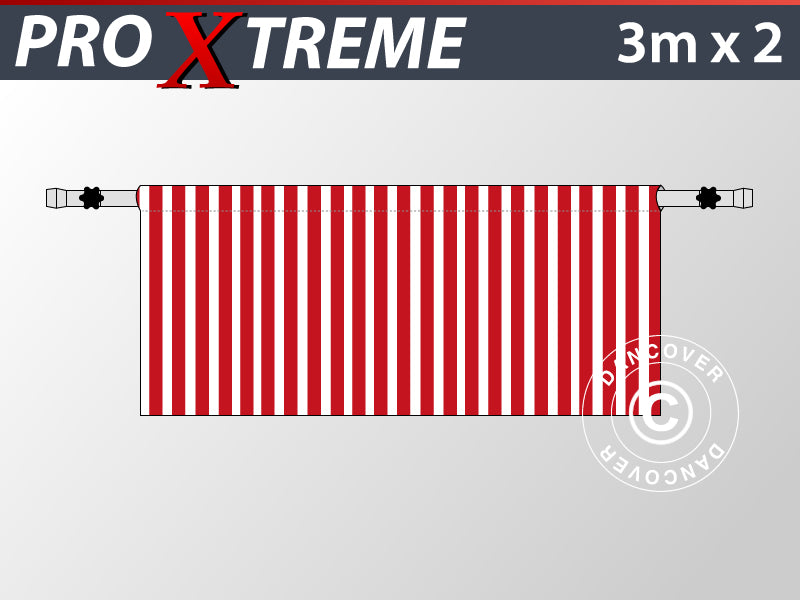 Halbe Seitenwand für FleXtents PRO Xtreme, 6m, Gestreift