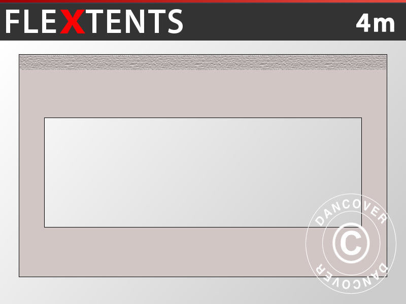 Kit parete laterale con finestra panoramica per FleXtents, 4m, Latte