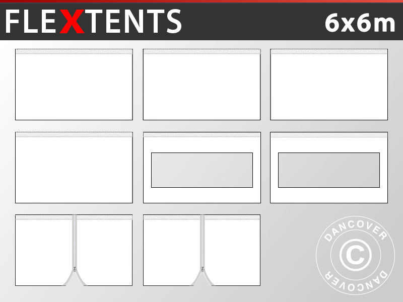 Kit pareti laterali fianco del FleXtents PRO 6x6m, Bianco