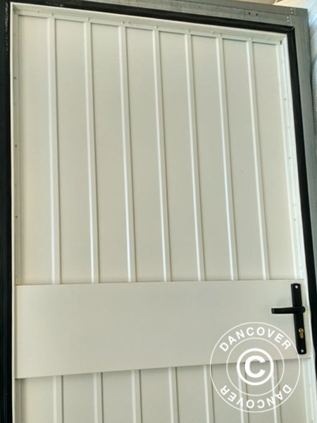 Porte en métal pour hangar de stockage industriel Alu, 0,9x2m, blanc
