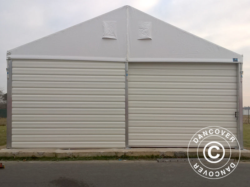 Porte coulissante pour hangar de stockage Alu, 4,70 m, métal, blanc