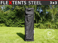 Sac de transport avec roulettes, FleXtents® Steel 3x3m, Noir