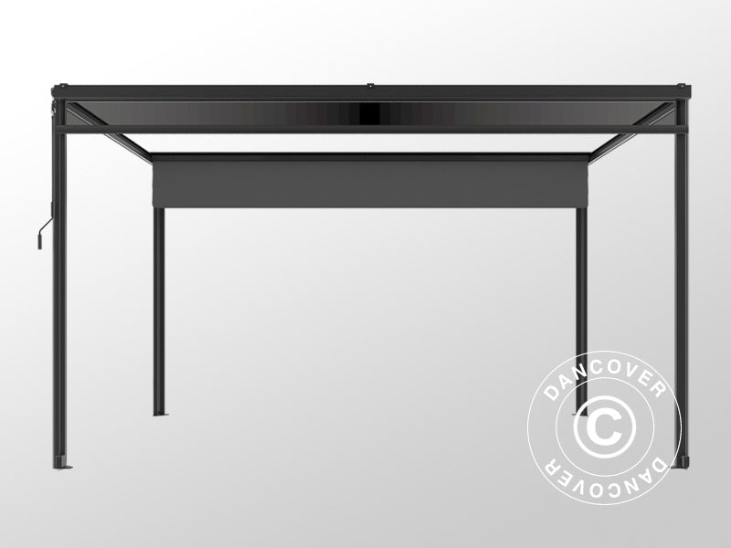 Schermo laterale per gazebo pergola San Fernando, 3m, Grigio scuro