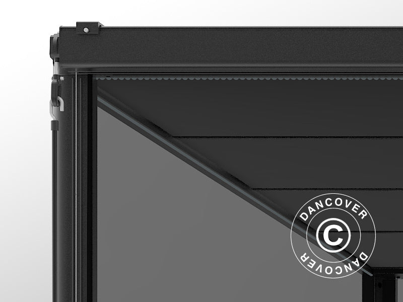 Schermo laterale per gazebo pergola San Fernando, 4m, Grigio scuro