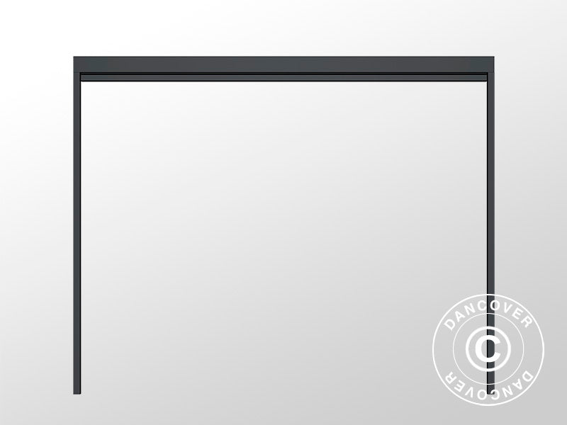Schermo laterale per gazebo pergola bioclimatico San Pablo, 4m, Nero
