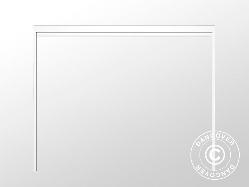 Paroi latérale pour pergola bioclimatique San Pablo, 4m, Blanc/Gris clair