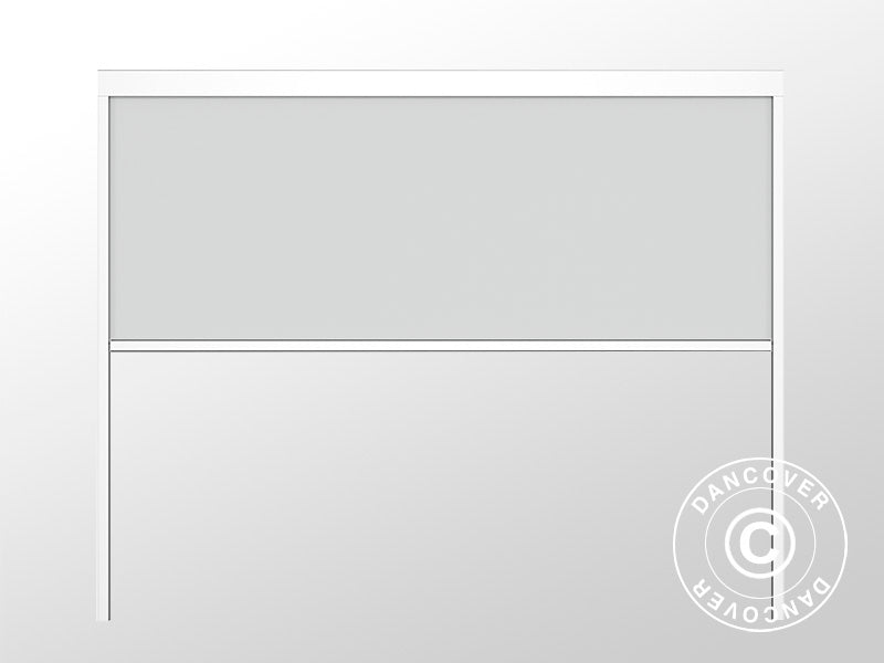 Paroi latérale électrique pour pergola bioclimatique San Pablo, 4m, Blanc/Gris clair