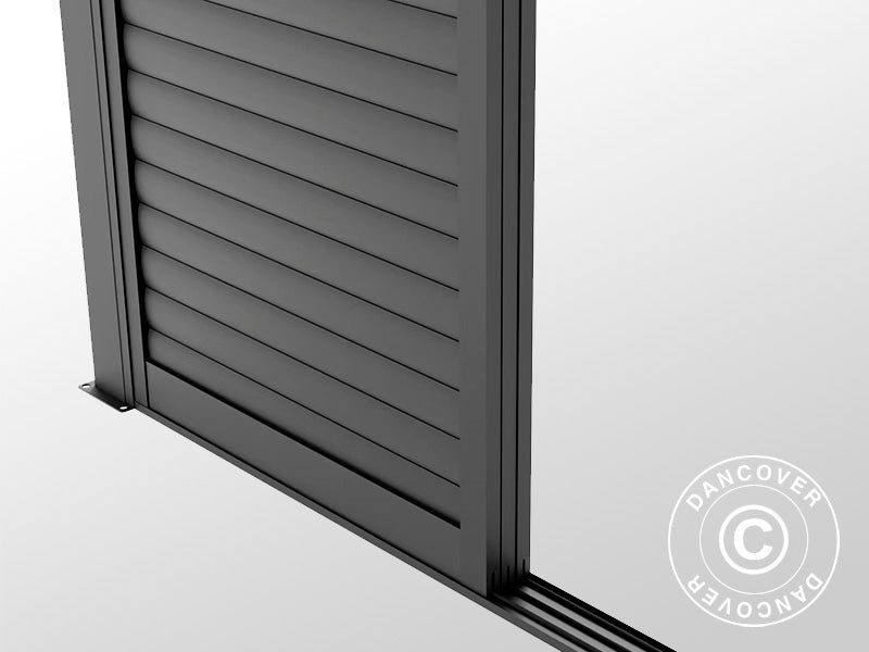 Ensemble de portes coulissantes à lames pour tonnelle de jardin San Pablo 3m, 0,92x2,18m, Noir