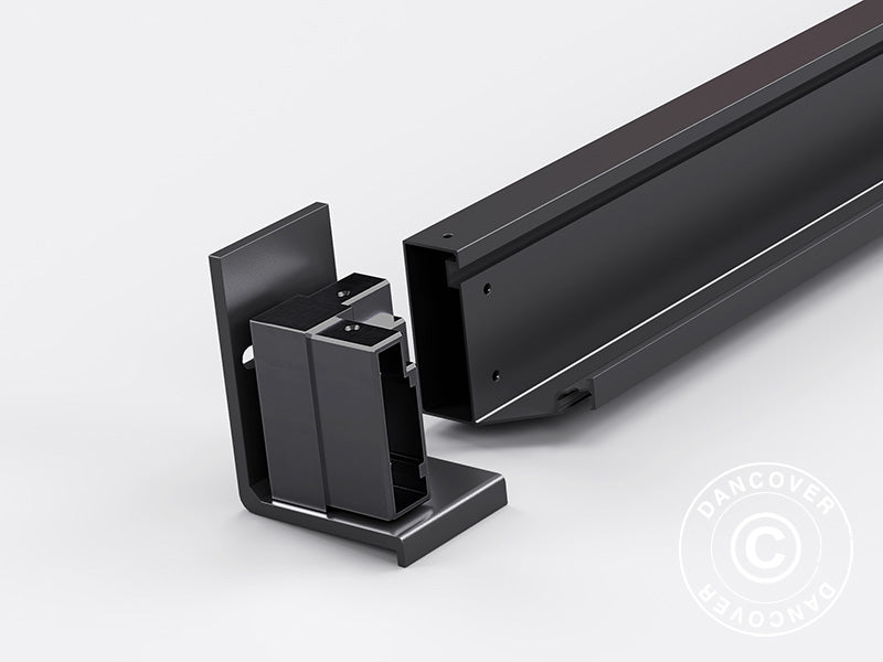 Staffa da parete per gazebo San Pablo 3x3m, 3x4m, e 4x4m, Nero, 2 pz.