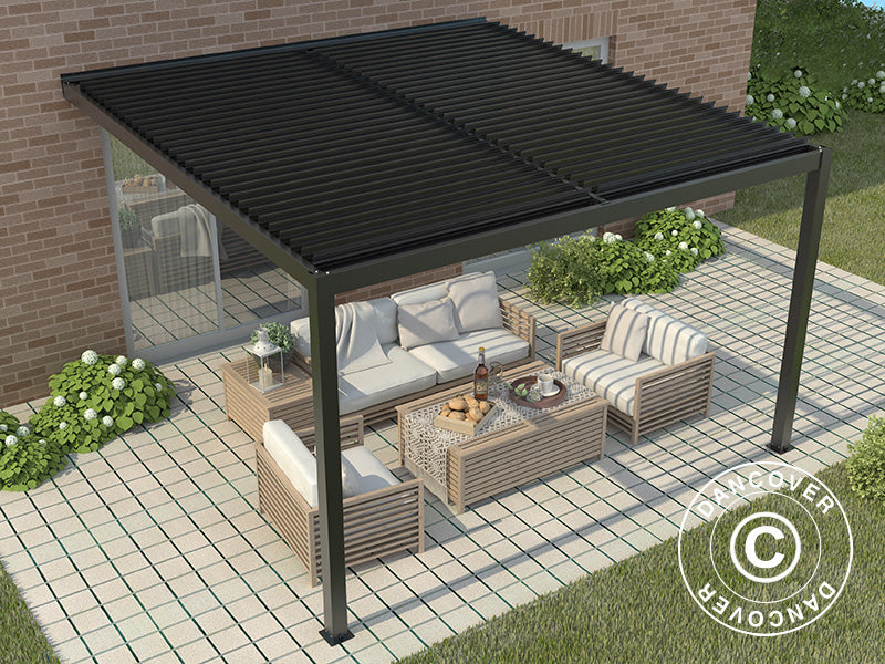 Staffa da parete per gazebo San Pablo 3x3m, 3x4m, e 4x4m, Nero, 2 pz.