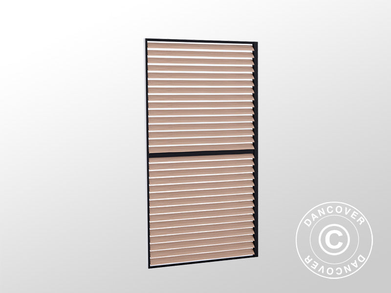 Parete a lamelle per Pergola per BBQ San Juan, 1,1x2,18m, Nero/Effetto legno, 1 pz.