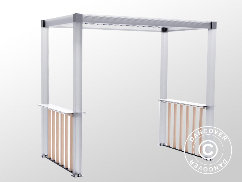 Set steccato per Pergola per barbecue San Juan, Nero/Effetto legno, 2 pz.