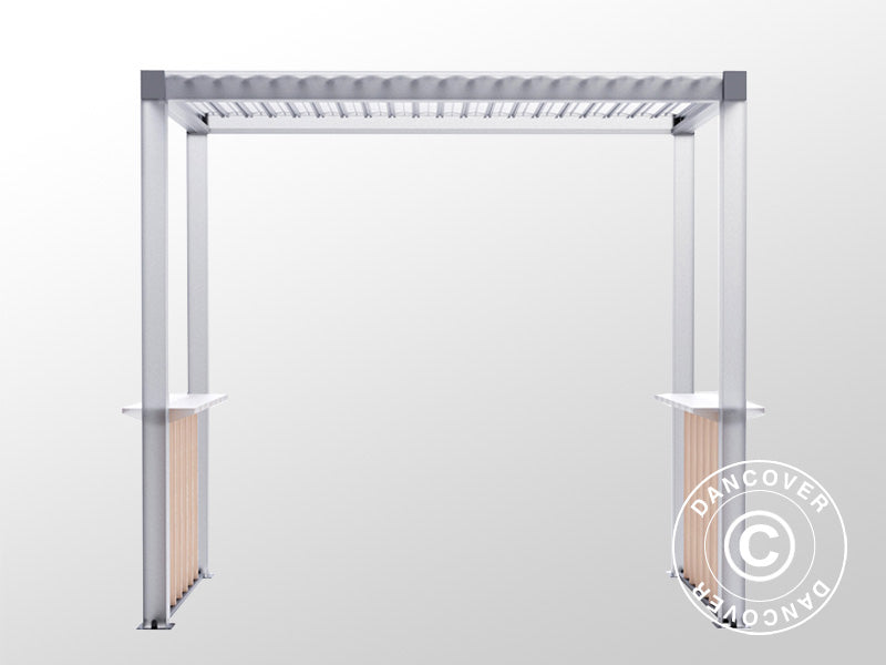 Set steccato per Pergola per barbecue San Juan, Nero/Effetto legno, 2 pz.