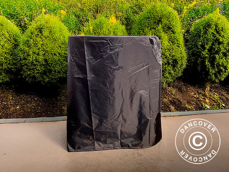 Housse pour brasero avec rangement pour le bois, Ø93x98cm, Noir