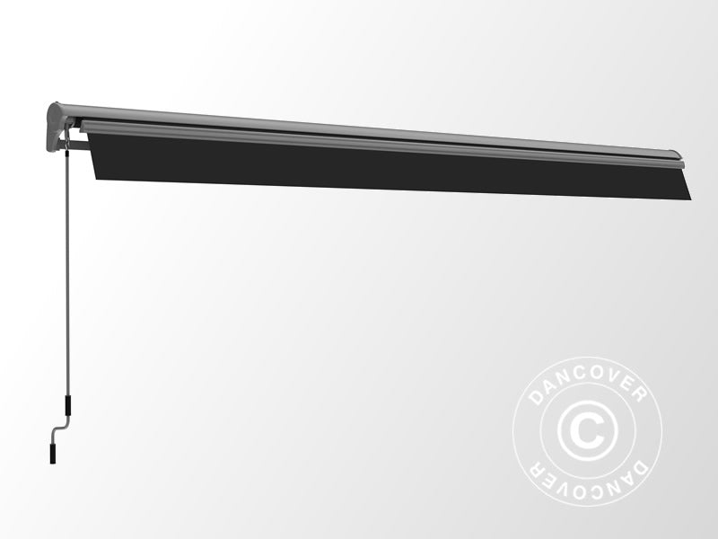 Store banne avec télécommande, 3,95x3m, Gris/cadre gris