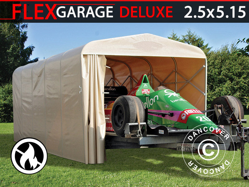 Garage pliant tunnel (Voiture), 2,5x5,15x2,15m, beige