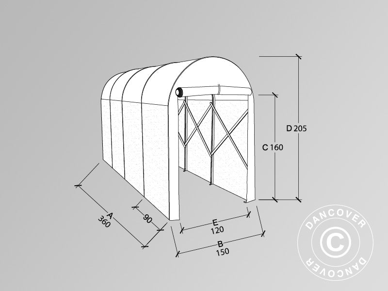 Box auto tunnel (Moto), 1,5x3,6x2,05m, Beige