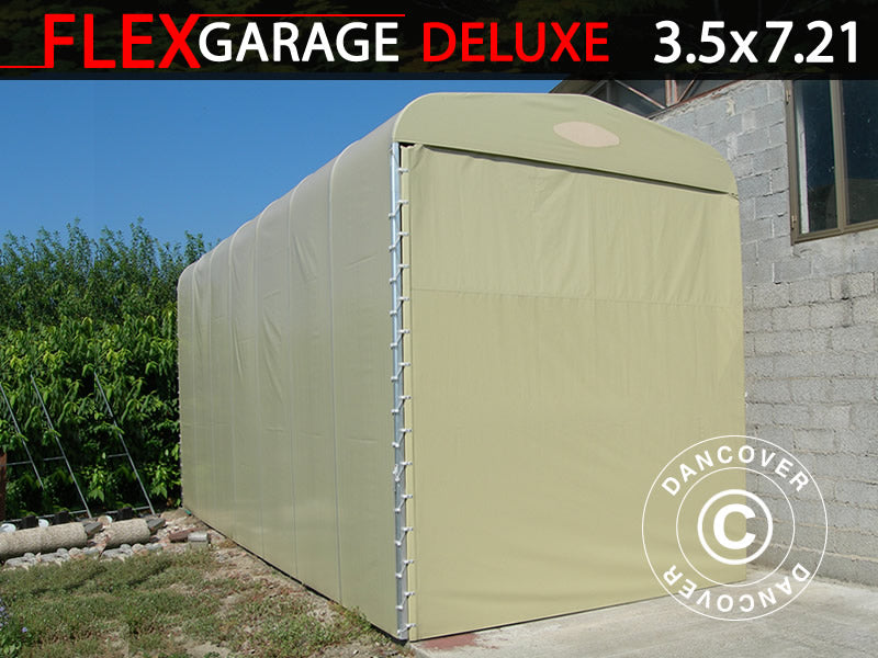 Garage tunnel pliable (Caravane), 3,5x7,21x3,9m, Beige