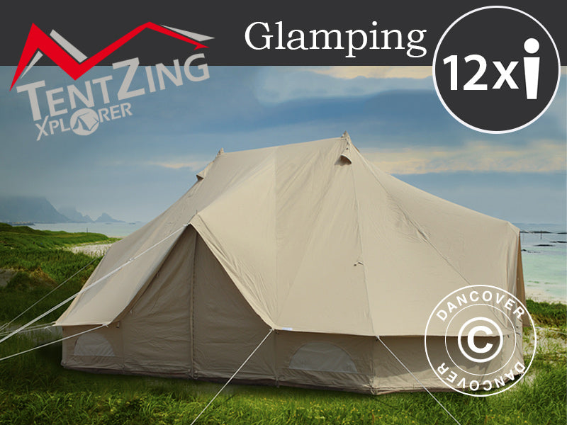 tente 12 personnes Tente pour le glamping, 4x6m, 12 personnes, Sable