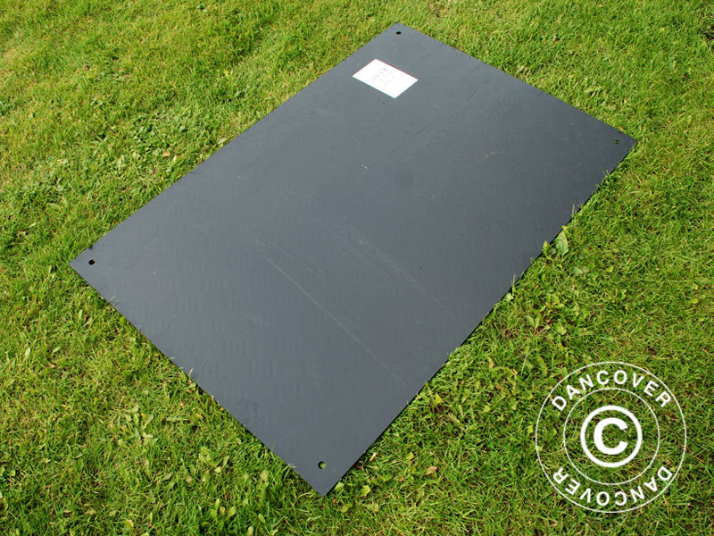 Plancher de réception et protection de sol dalle, 0,96 m², 80x120x0,6cm, noir, 1pcs