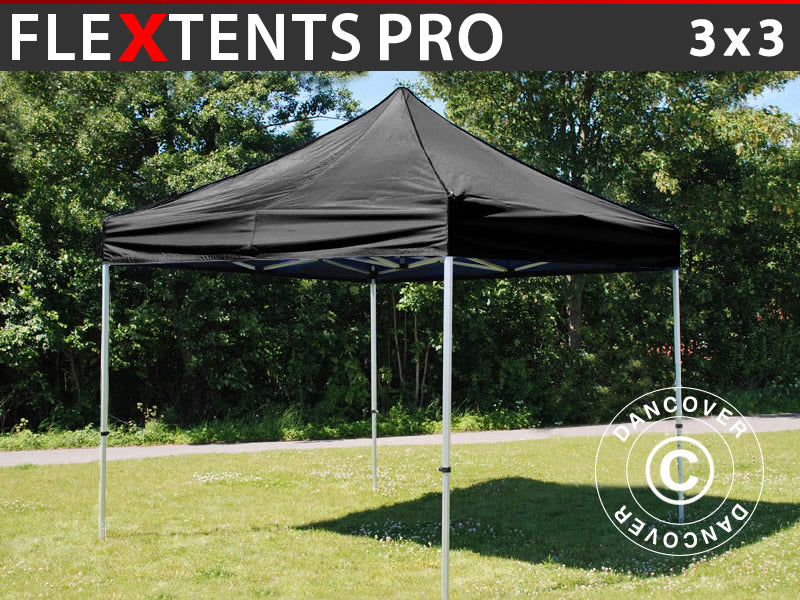 Tente pliante FleXtents PRO 3x3m Noir