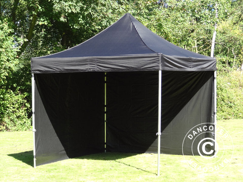 Gazebo pieghevole FleXtents PRO 3x3m Nero, incl. 4 fianchi