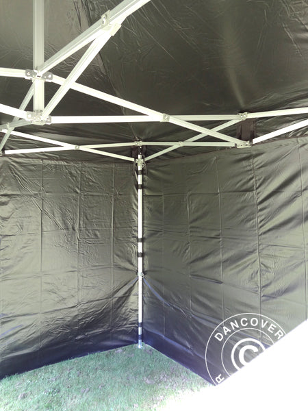 Gazebo pieghevole FleXtents PRO 3x3m Nero, incl. 4 fianchi