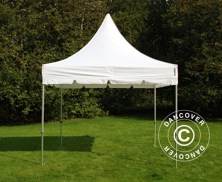 Gazebo pieghevole FleXtents PRO Peak Pagoda 3x3m Bianco, incluso 4 pareti laterali