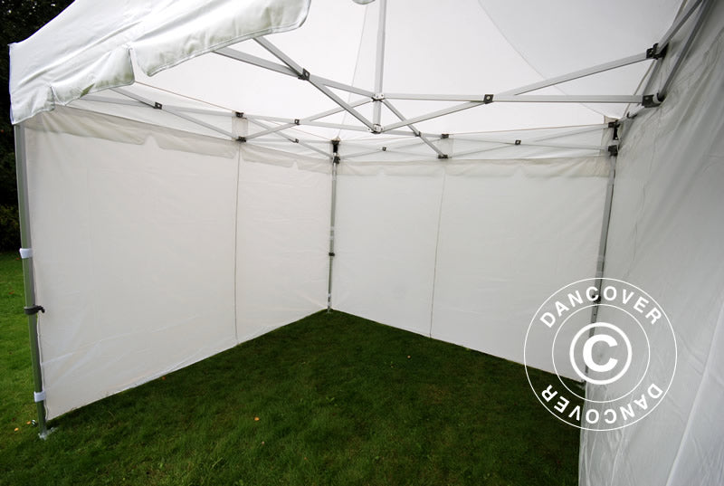 Gazebo pieghevole FleXtents PRO Peak Pagoda 3x3m Bianco, incluso 4 pareti laterali
