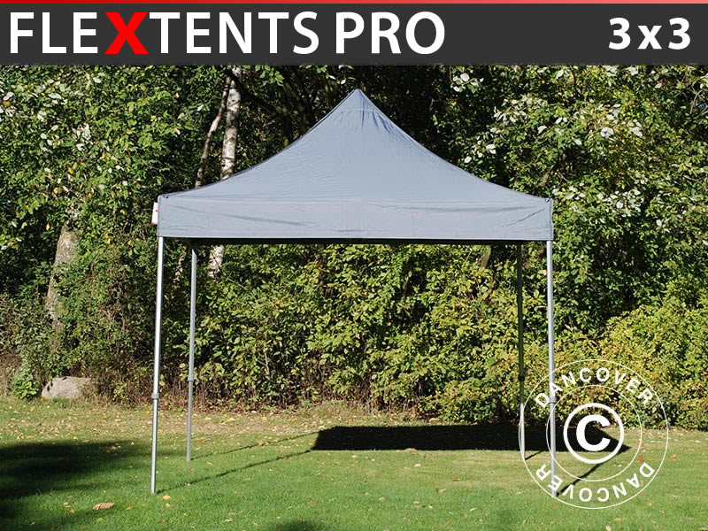 Tente pliante FleXtents PRO 3x3m Gris