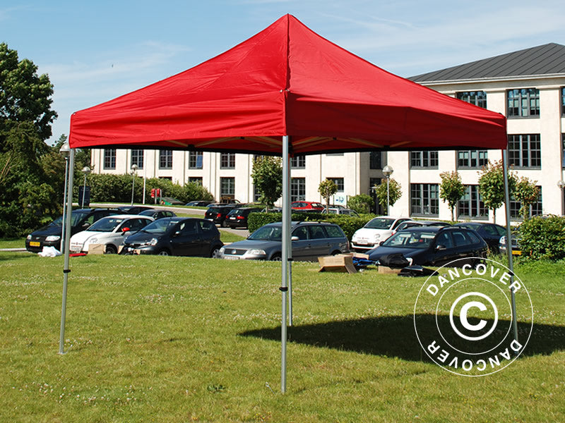 Tente pliante FleXtents Xtreme 50 3x3m Rouge, avec 4 cotés