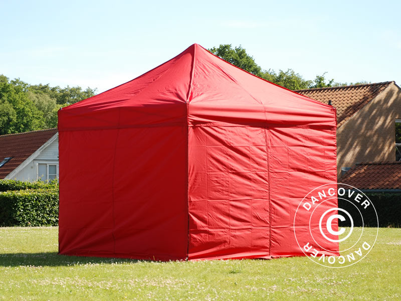 Tente pliante FleXtents Xtreme 50 3x3m Rouge, avec 4 cotés
