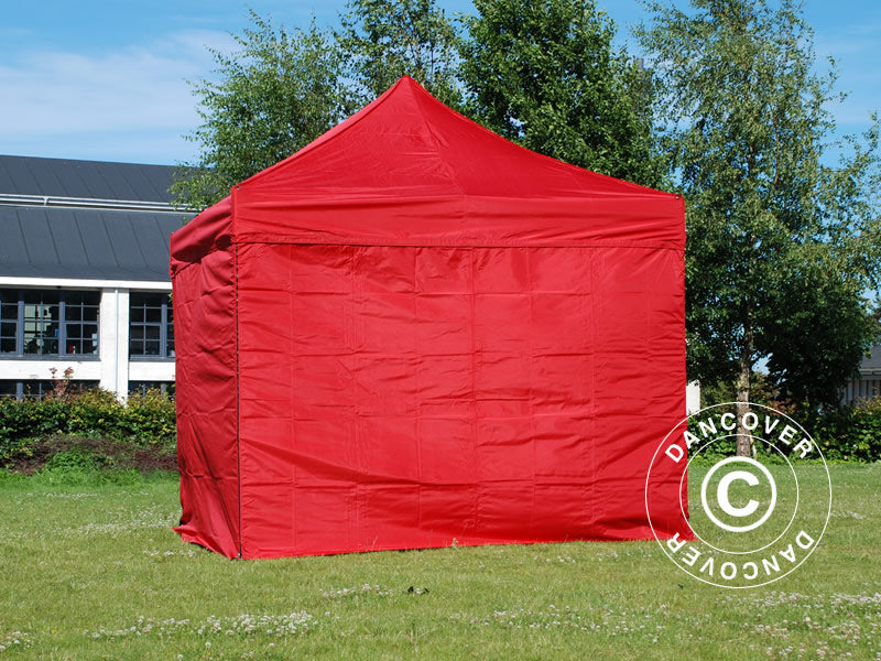 Gazebo pieghevole FleXtents PRO 3x3m Rosso, inclusi 4 fianchi