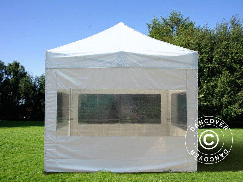 Faltzelt FleXtents Xtreme 50 3x3m Weiß, mit 4 Seitenwänden