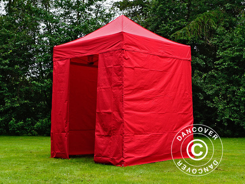 Tente pliante FleXtents PRO 2x2m Rouge, avec 4 cotés
