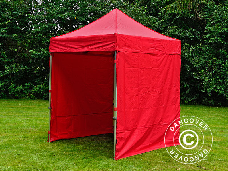 Tente pliante FleXtents PRO 2x2m Rouge, avec 4 cotés