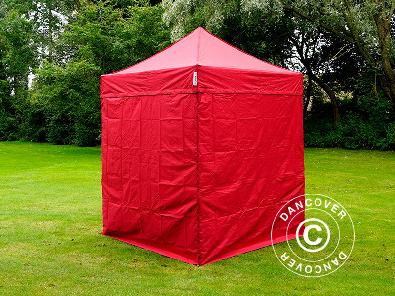 Tente pliante FleXtents PRO 2x2m Rouge, avec 4 cotés