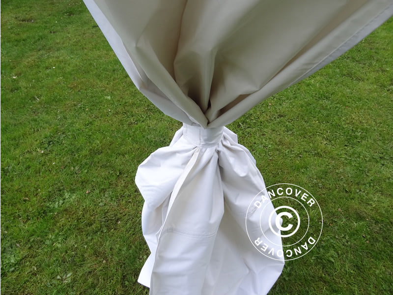 Tente Pliante FleXtents Xtreme 50 "Wave" 3x3m Blanc, avec 4 rideaux decoratifs