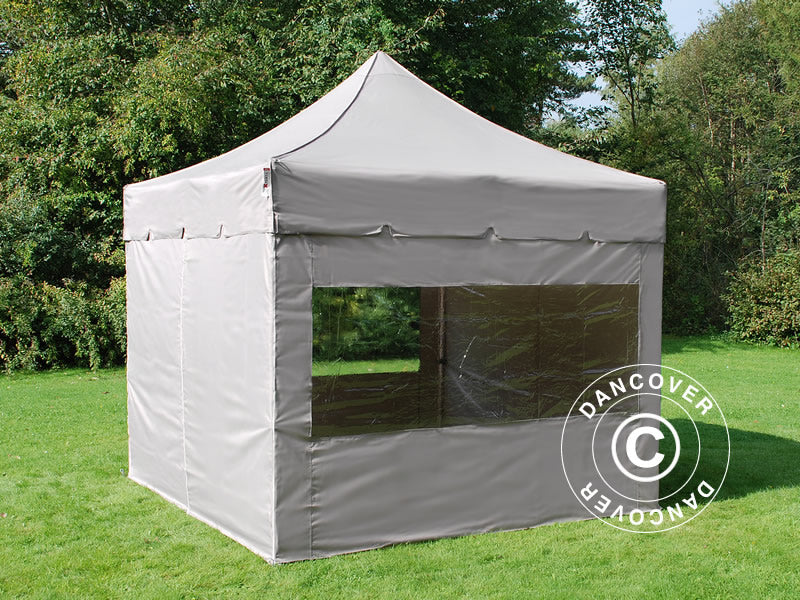 Tente Pliante FleXtents PRO "Peaked" 3x3m Latte, avec 4 cotés
