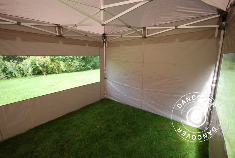 Tente Pliante FleXtents PRO "Peaked" 3x3m Latte, avec 4 cotés